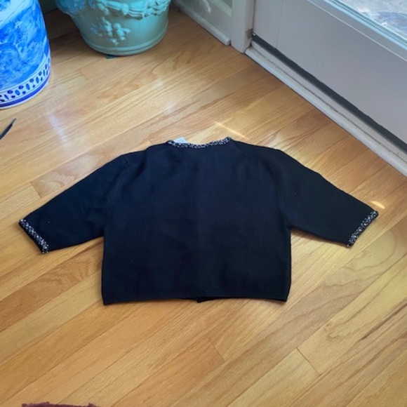 NWT Barney Cheng For Chang Cheng Castaigne Black Cashmere & Silk Beaded Sweater - Picture 4 of 5